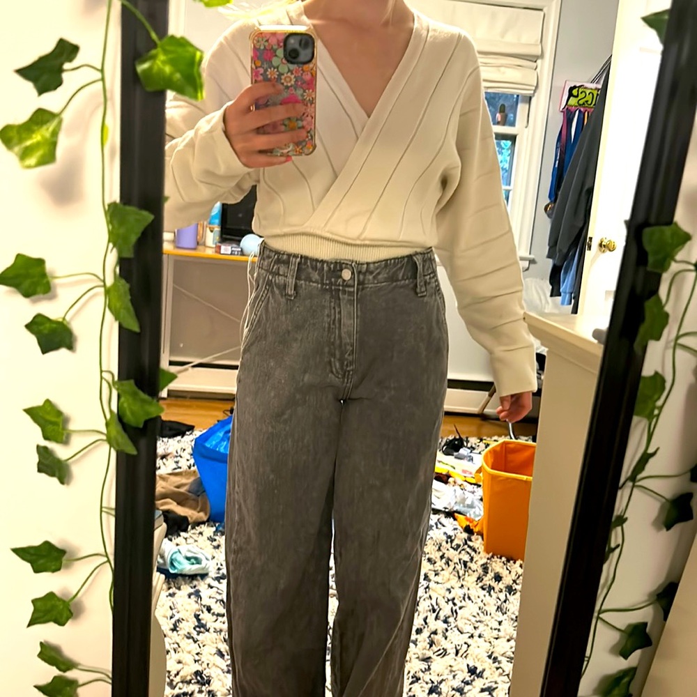 white sweater